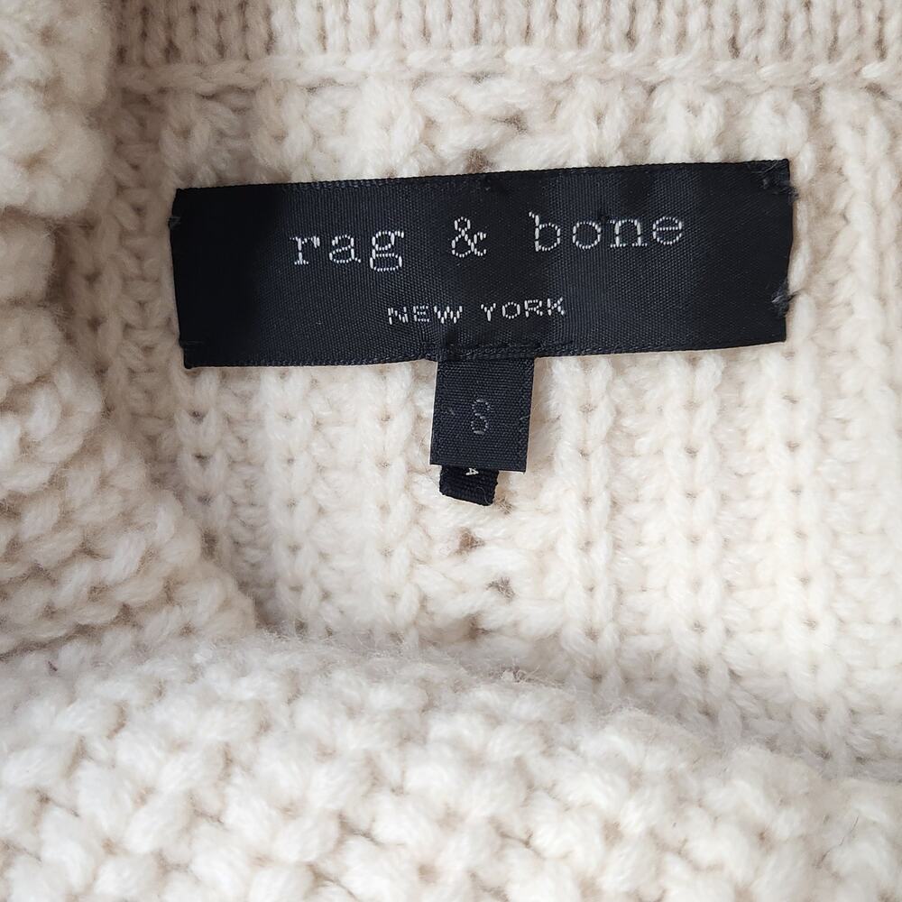 rag & bone Ivory Ribbed Chevron Turtleneck Sweater - Picture 9 of 11